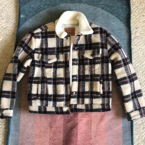 Levi Strauss & Co Plaid Type 1 Sherpa Trucker Jacket XS